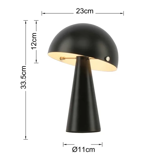 CANDEEIRO DE MESA EM AÇO PINTADO DE PRETO E27 CHANTERELLE