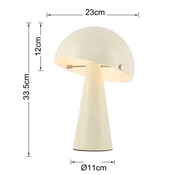 CANDEEIRO DE MESA EM AÇO PINTADO BEGE E27 CHANTERELLE