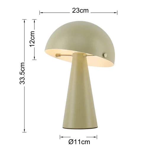Candeeiro de mesa Chanterelle em aço verde mate E27 | Lúzete