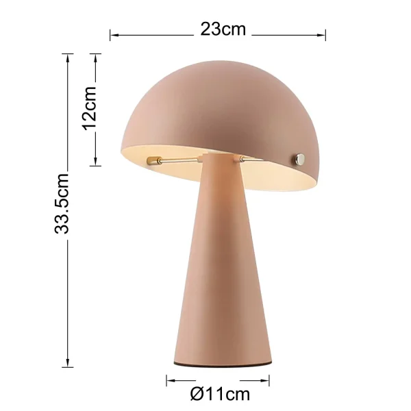 CANDEEIRO DE MESA EM AÇO PINTADO ROSA MATE E27 CHANTERELLE