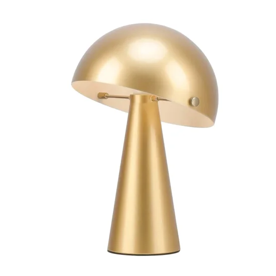 CANDEEIRO DE MESA EM AÇO PINTADO DOURADO E27 CHANTERELLE 2