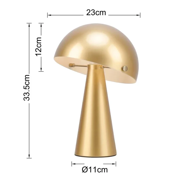CANDEEIRO DE MESA EM AÇO PINTADO DOURADO E27 CHANTERELLE