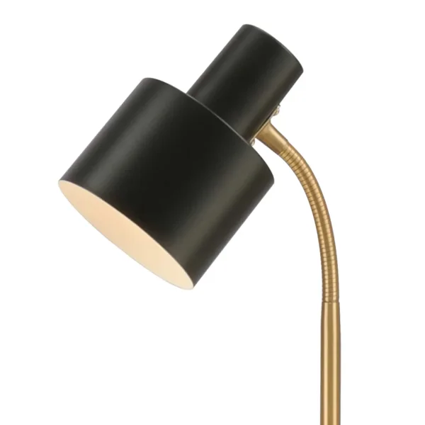CANDEEIRO DE MESA E27 PRETO E DOURADO GEMMA