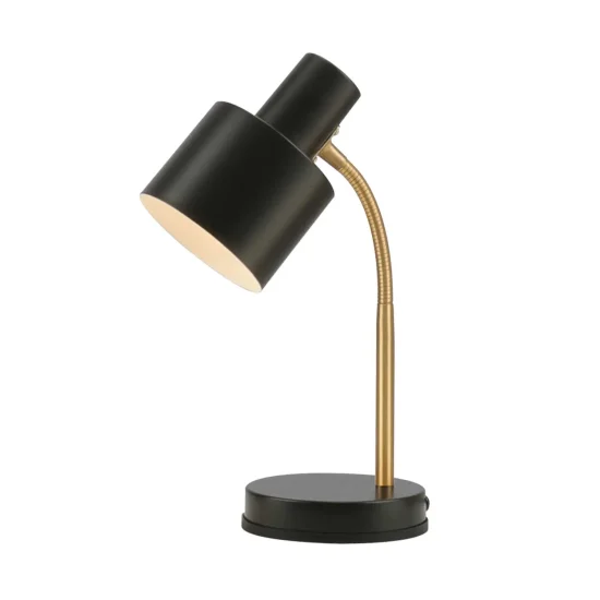 CANDEEIRO DE MESA E27 PRETO E DOURADO GEMMA 2