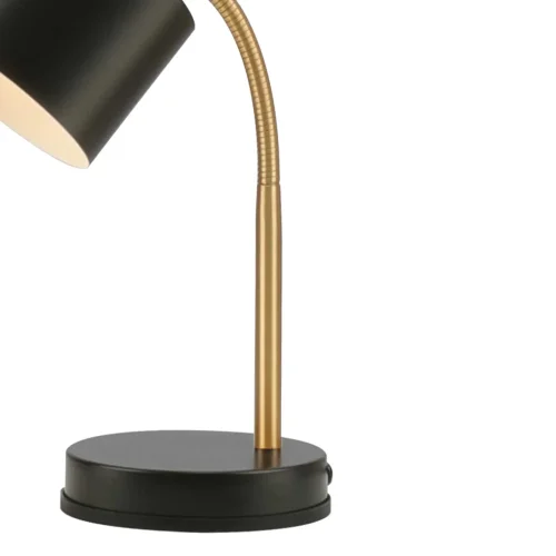 CANDEEIRO DE MESA E27 PRETO E DOURADO GEMMA