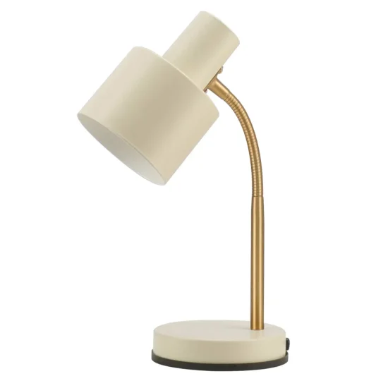 CANDEEIRO DE MESA E27 BEGE E DOURADO GEMMA 2