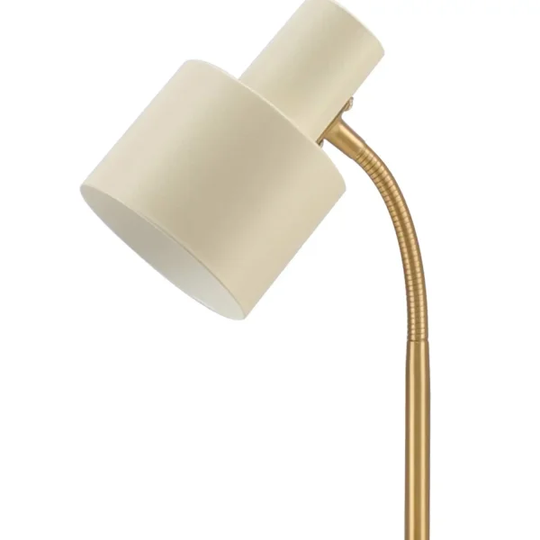 CANDEEIRO DE MESA E27 BEGE E DOURADO GEMMA