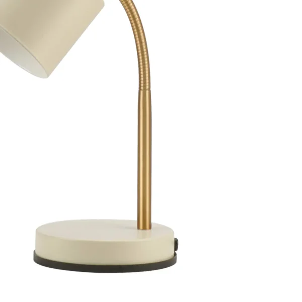CANDEEIRO DE MESA E27 BEGE E DOURADO GEMMA