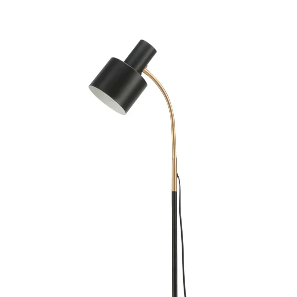CANDEEIRO DE PÉ E27 PRETO E DOURADO GEMMA