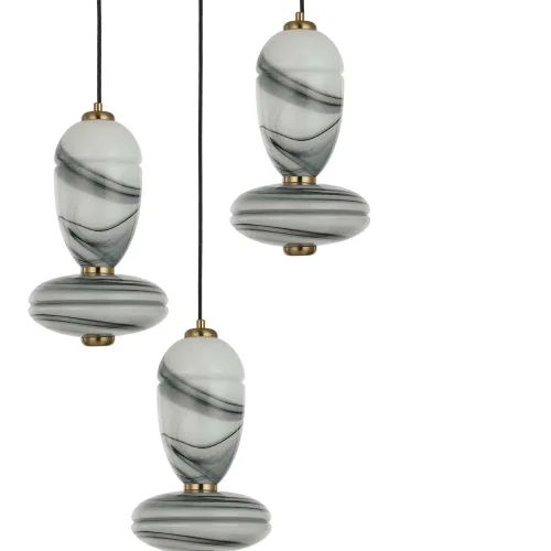 CANDEEIRO DE TETO LED 3 LUZES 30 W CCT EFEITO MÁRMORE TOSCANA