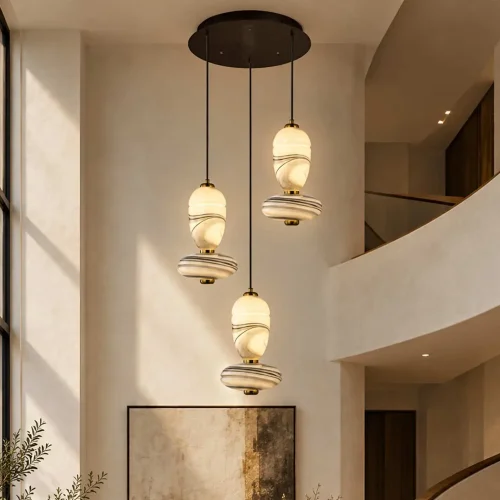 CANDEEIRO DE TETO LED 3 LUZES 30 W CCT EFEITO MÁRMORE TOSCANA