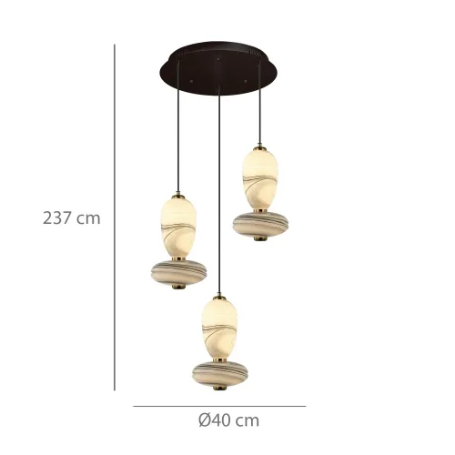 CANDEEIRO DE TETO LED 3 LUZES 30 W CCT EFEITO MÁRMORE TOSCANA