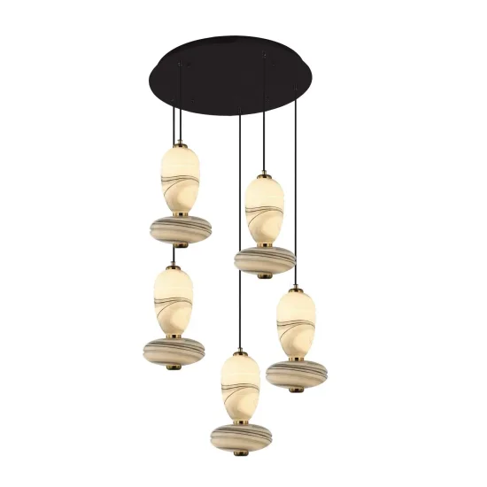 CANDEEIRO DE TETO LED 5 LUZES 50 W CCT EFEITO MÁRMORE TOSCANA 2