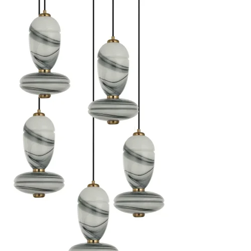 CANDEEIRO DE TETO LED 5 LUZES 50 W CCT EFEITO MÁRMORE TOSCANA
