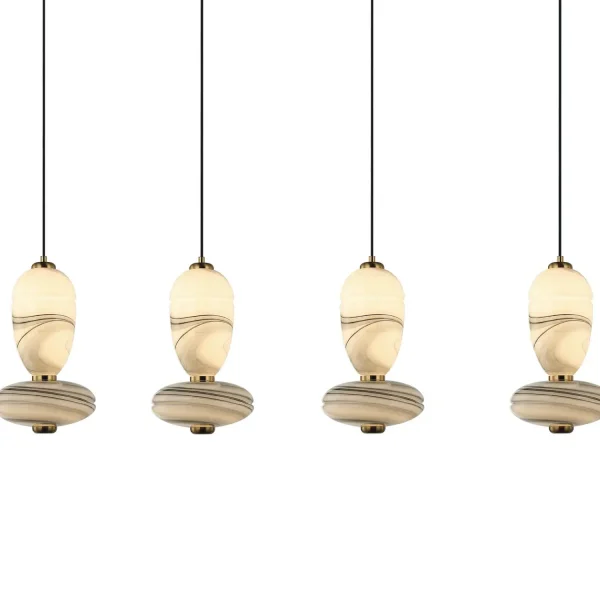 CANDEEIRO DE TETO LED 4 LUZES 40 W CCT EFEITO MÁRMORE TOSCANA
