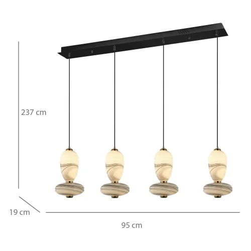 CANDEEIRO DE TETO LED 4 LUZES 40 W CCT EFEITO MÁRMORE TOSCANA