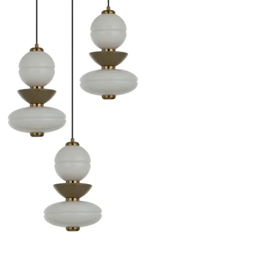 CANDEEIRO DE TETO 3 LUZES LED 30W CCT CERÂMICA/VIDRO HATHOR