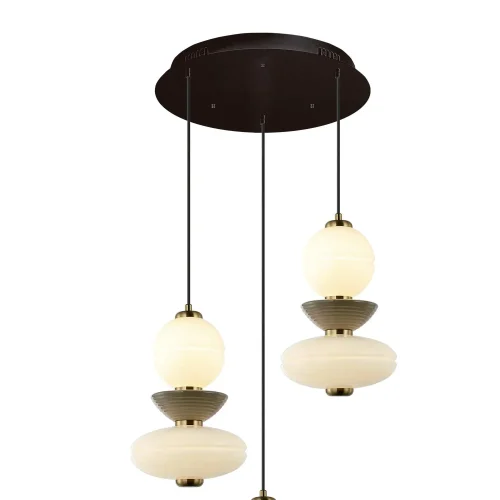 CANDEEIRO DE TETO 3 LUZES LED 30W CCT CERÂMICA/VIDRO HATHOR