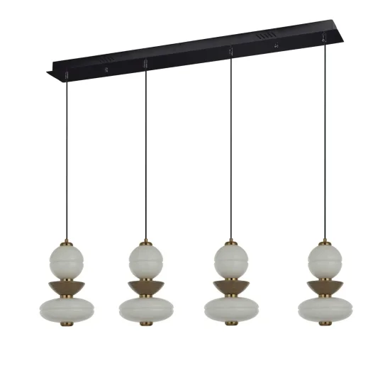 CANDEEIRO DE TETO 4 LUZES LED 40W CCT CERÂMICA/VIDRO HATHOR 2
