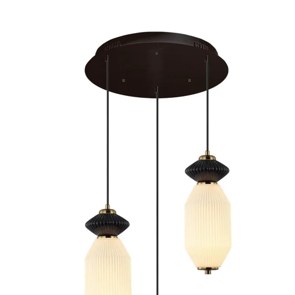 CANDEEIRO DE TETO LED 3 LUZES 30W CCT CERÂMICA/VIDRO KIYA