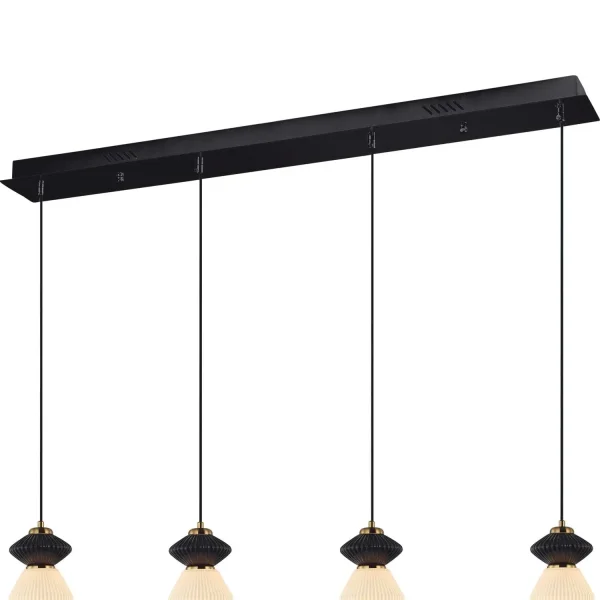 CANDEEIRO DE TETO LED 4 LUZES 40W CCT CERÂMICA/VIDRO KIYA