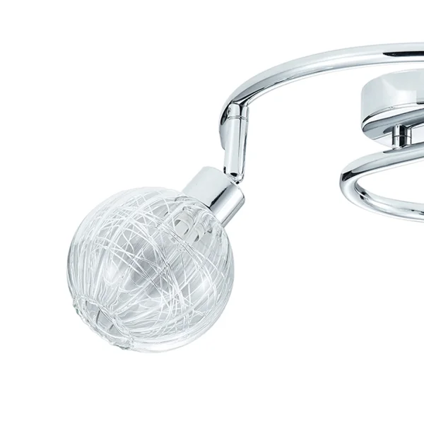 TETO DE QUINN CROMADO DE 3 LUZES