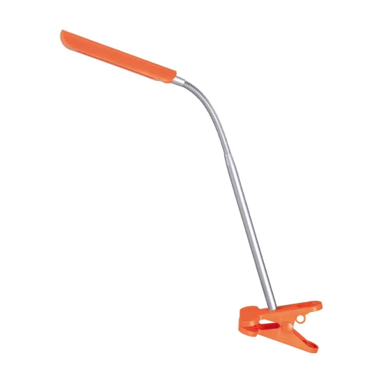 Flexo Clamp Led Cleo Orange-Silver Lâmpadas e LÚZETE de iluminação