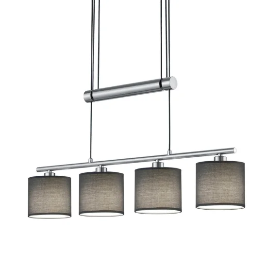 LÂMPADA DE TETO 4 LUZES OLIVIA CINZA