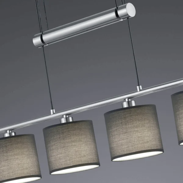 LÂMPADA DE TETO 4 LUZES OLIVIA CINZA