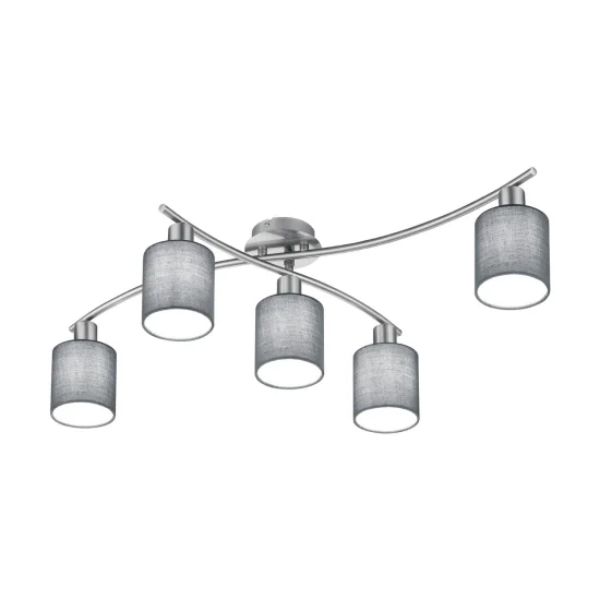 LÂMPADA DE TETO 5 LUZES PICCOLO CINZA