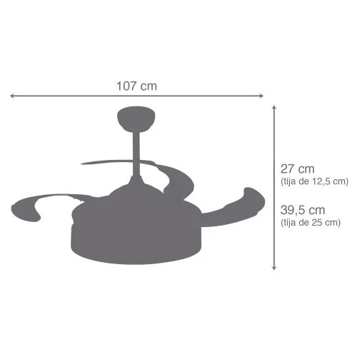 MARROM LED FORREST VENTILADOR TETO