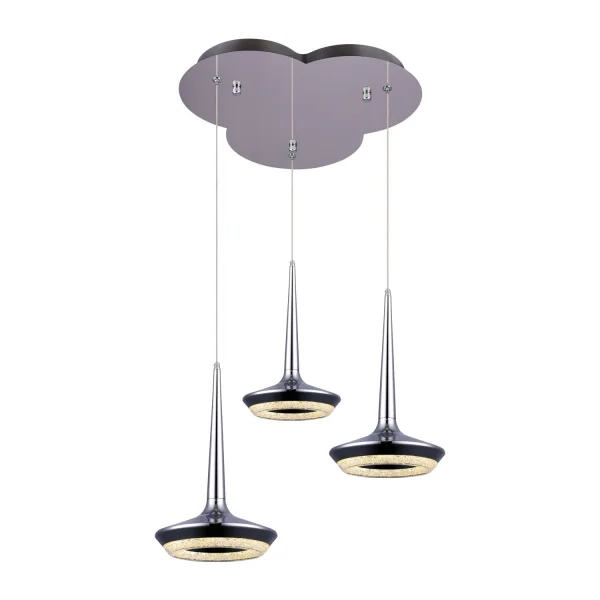 LÂMPADA DE TETO LED 3 LUZES DE CHANTAGEM 27W CROMADO