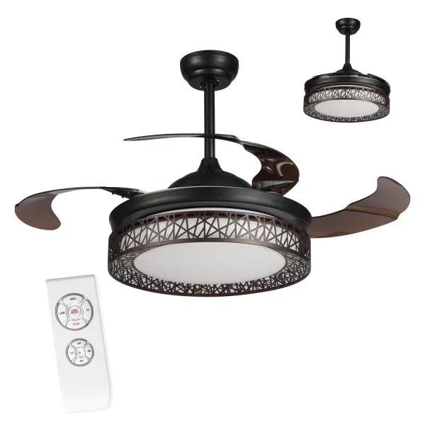 MARROM LED FORREST VENTILADOR TETO