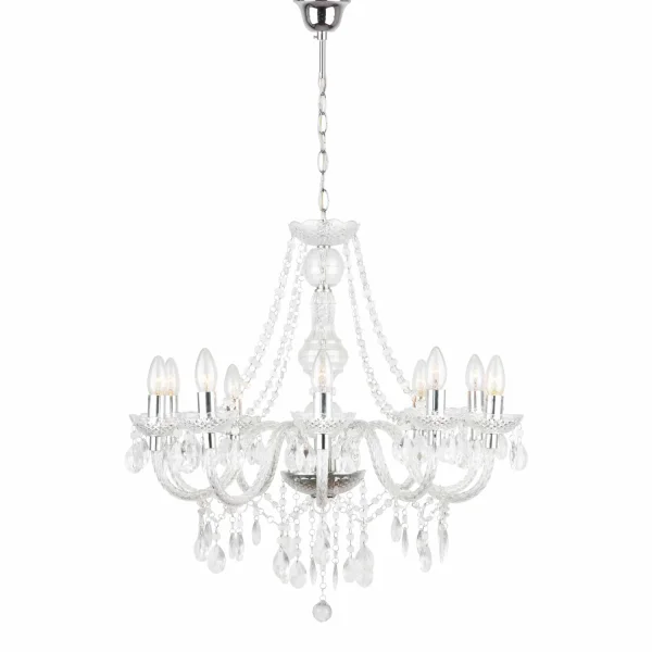 LÂMPADA DE TETO 10 LUZES LEOETTA TRANSPARENTES