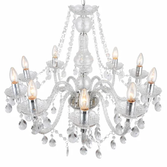 LÂMPADA DE TETO 10 LUZES LEOETTA TRANSPARENTES