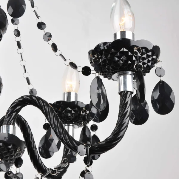 LÂMPADA DE TETO 6 LUZES GIULIA PRETAS