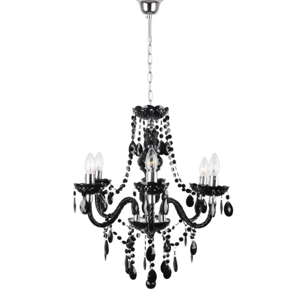 LÂMPADA DE TETO 6 LUZES GIULIA PRETAS