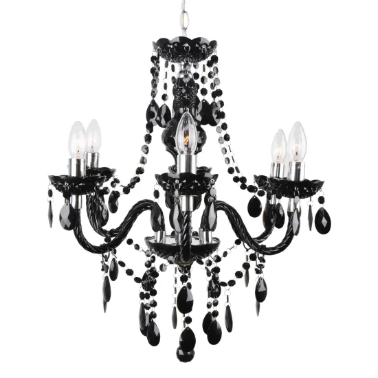 LÂMPADA DE TETO 6 LUZES GIULIA PRETAS 2