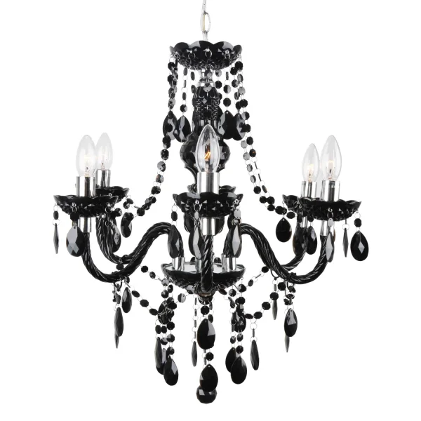 LÂMPADA DE TETO 6 LUZES GIULIA PRETAS