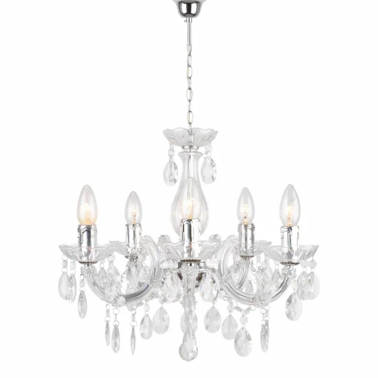 LÂMPADA DE TETO 5 LUZES NICOLA TRANSPARENTES 2