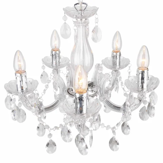 LÂMPADA DE TETO 5 LUZES NICOLA TRANSPARENTES