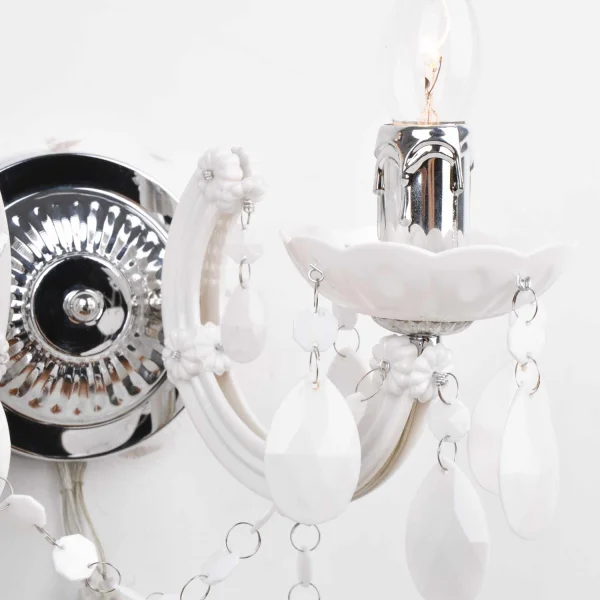 LÂMPADA DE PAREDE 2 LUZES DE MOLA BRANCAS