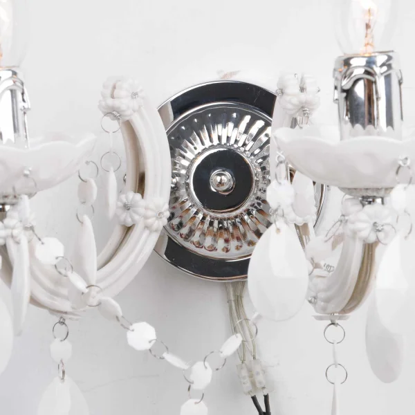 LÂMPADA DE PAREDE 2 LUZES DE MOLA BRANCAS