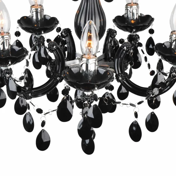 LÂMPADA DE TETO 5 LUZES OLETHEA PRETAS