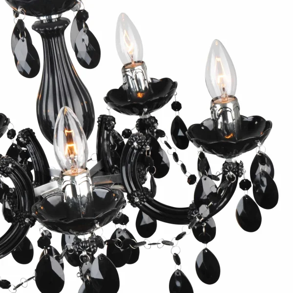 LÂMPADA DE TETO 5 LUZES OLETHEA PRETAS