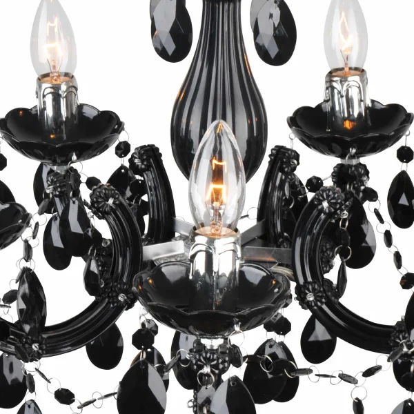 LÂMPADA DE TETO 5 LUZES OLETHEA PRETAS