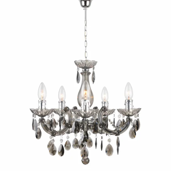 LÂMPADA DE TETO 5 LUZES VIRGILIA FUMADO