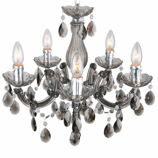 LÂMPADA DE TETO 5 LUZES VIRGILIA FUMADO