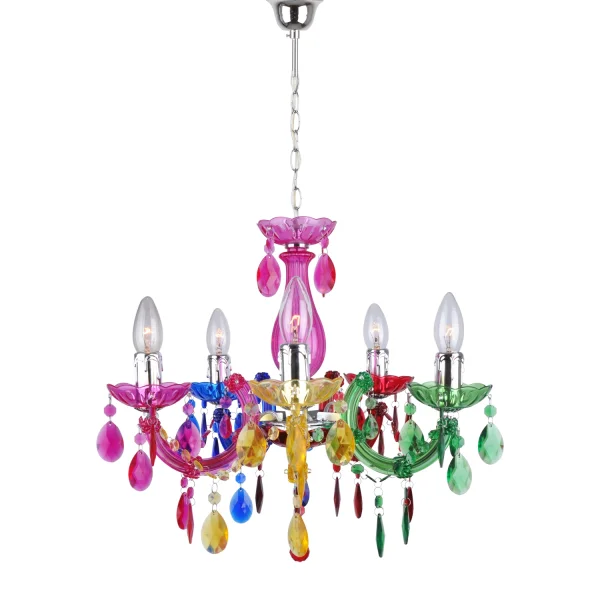 LÂMPADA DE TETO 5 LUZES MULTICOLORIDAS