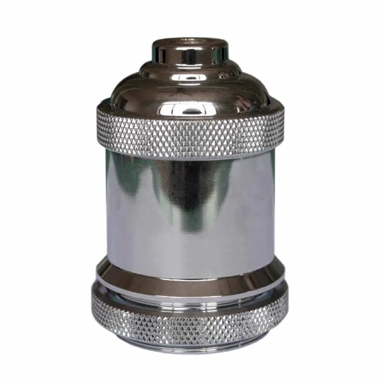 SUPORTE DE LÂMPADA E27 1L DE AÇO CROMADO